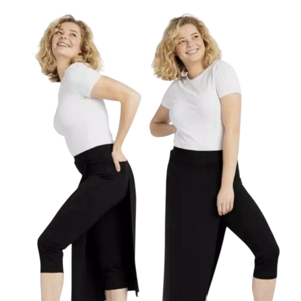 BETABRAND The Sassiest Pants Capris Midi Skirt Overlay in Black - Picture 5 of 14